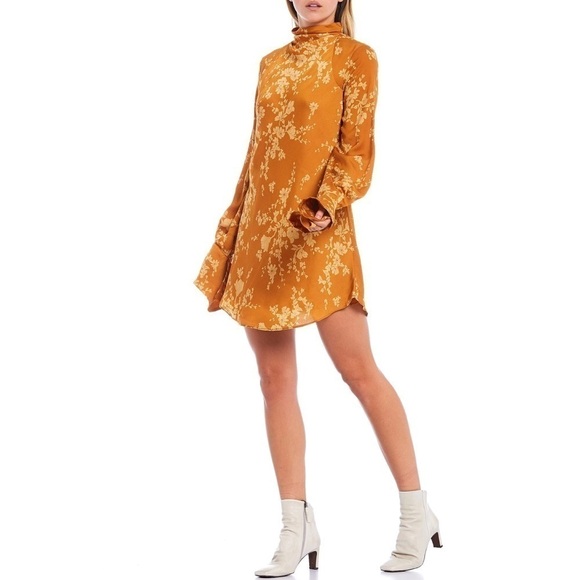 Free People Dresses & Skirts - FREE People NWT Aries Mini Dress Golden Combo Gold Floral XS